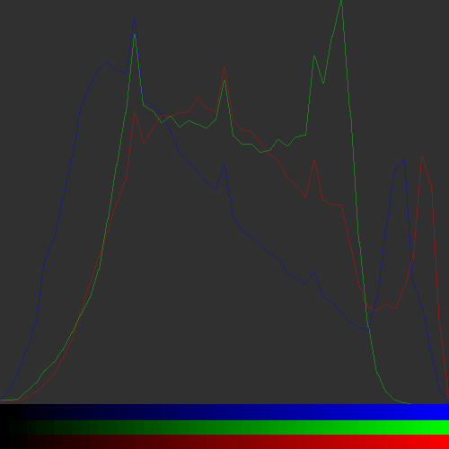 A segmented histogram created from an image of a baboon.