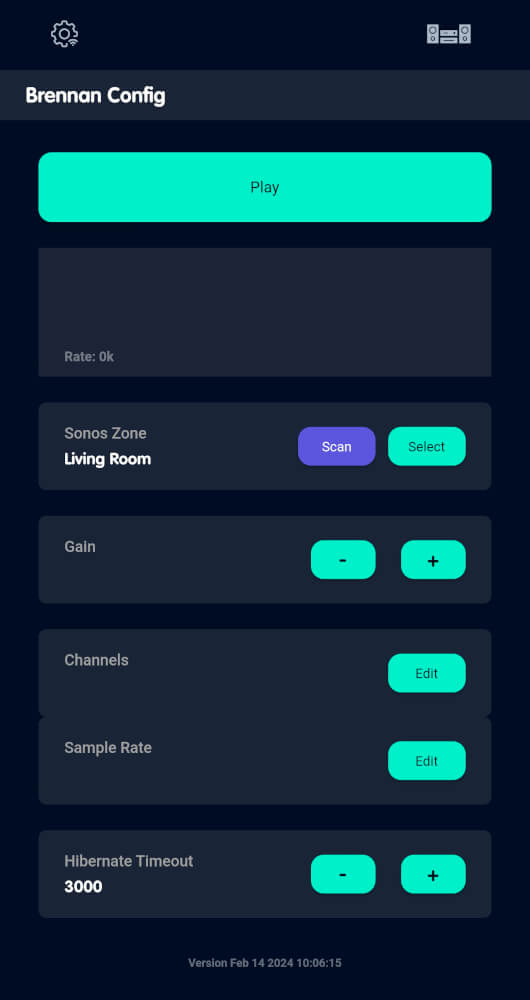 The configuration screen of the Brennan EZB