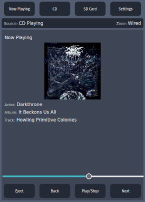 A screenshot of the Brennan Helix web app, showing a track playing.