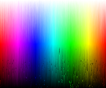 Colors, segmented by hue, saturation and value, sorted by HEX.