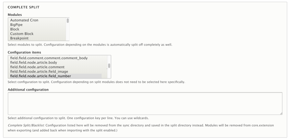 Config Split step2