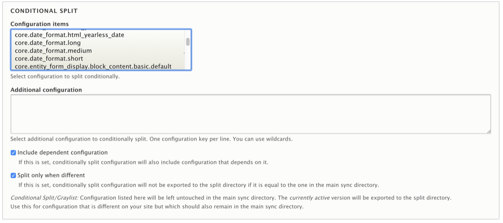 Config Split step 3