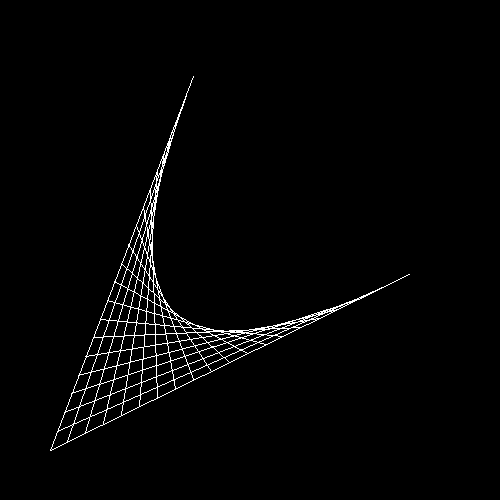 An image with a black backgound and a parabolic curve running from top left to bottom right, but this time the angle is obtuse..