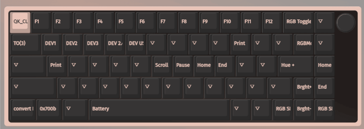 The Via tool, showing the layered layout of the Lucky65 V2.