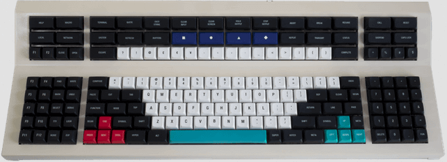 The Hyper7 from Mechboards. A 300% keyboard with lots and lots of keys.