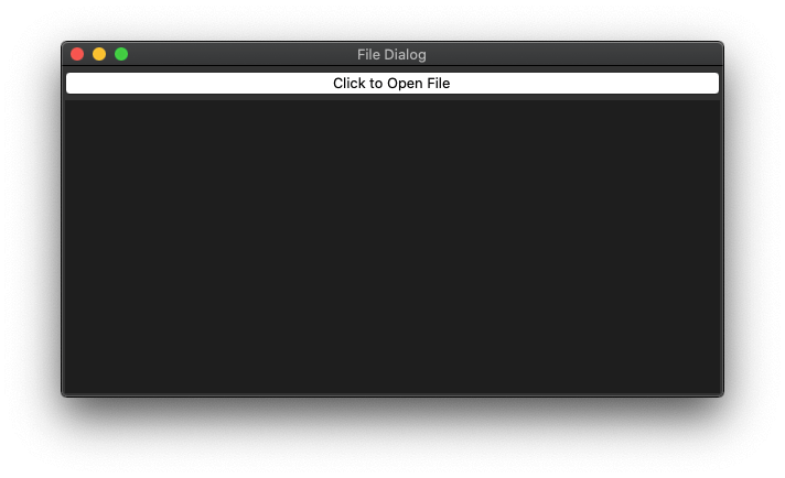 A Python Tkinter program, ready to accept a file input from a user.