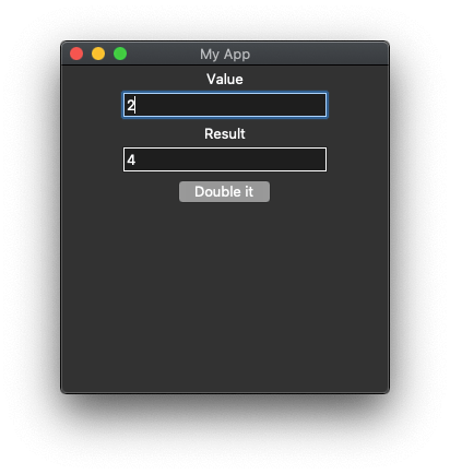 An application created using Python and Tkinter that doubles a number.