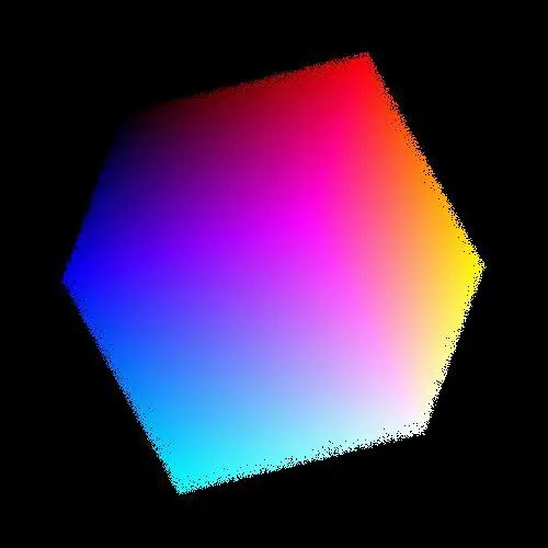 2.5 million colors in a cube, sorted.