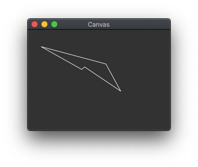 Tkinter Canvas element showing a polygon element with an empty area.