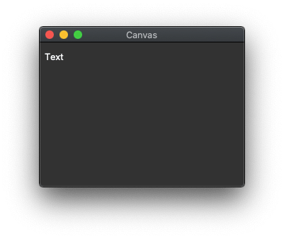 A Tkinter Canvas application showing a text element.