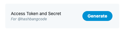 Twitter API Token and secret